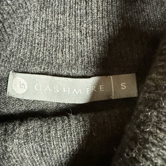 Incashmere Boxy Turtleneck Sweater 100% Cashmere Dolman Sleeves Gray Size Small - Picture 3 of 8